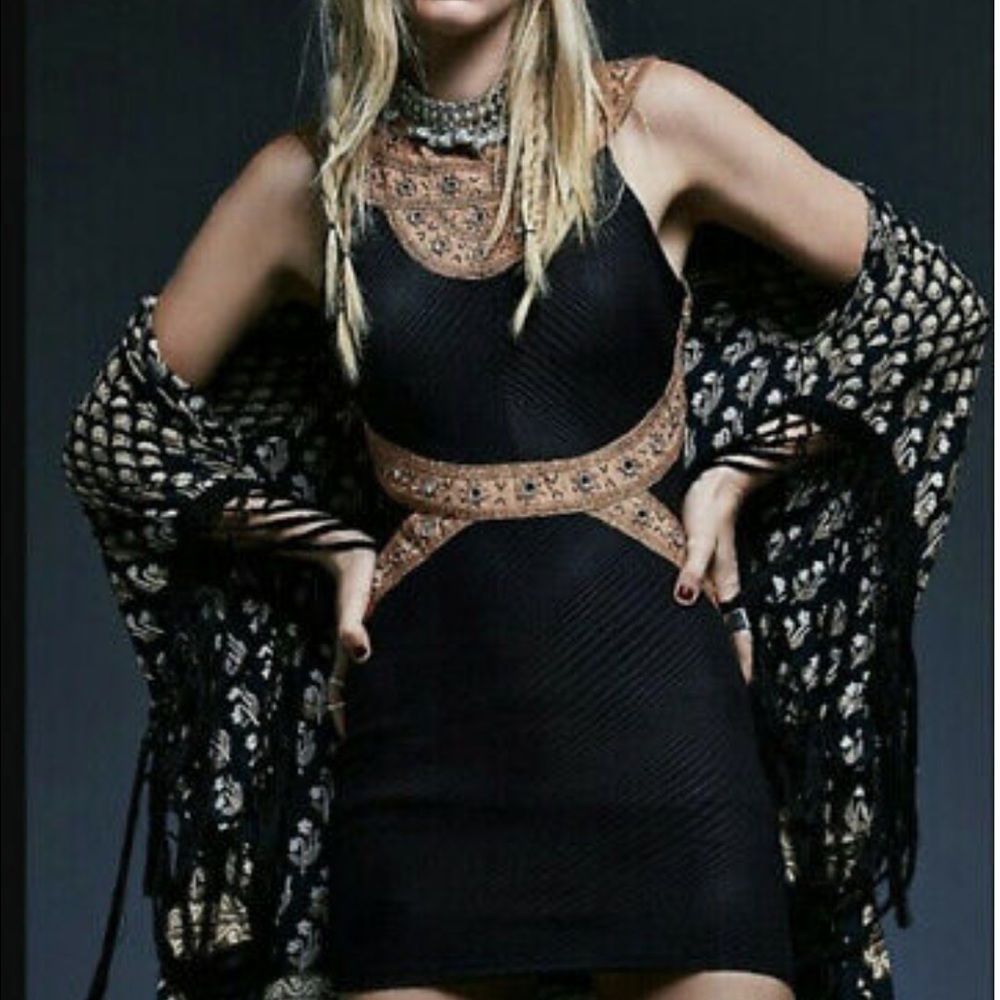 FREE PEOPLE Nefertiti Mirror Embroidered Bodycon